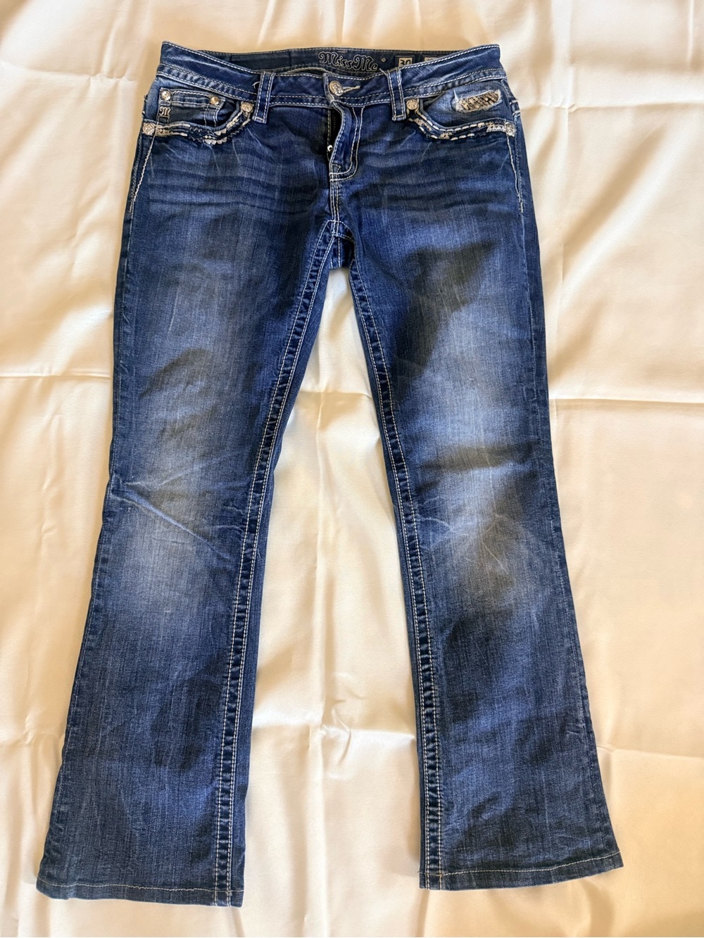 Miss Me Blue Washed Flare Jeans